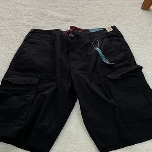 Red Camel Black Men's Cargo Shorts with Flap Pockets